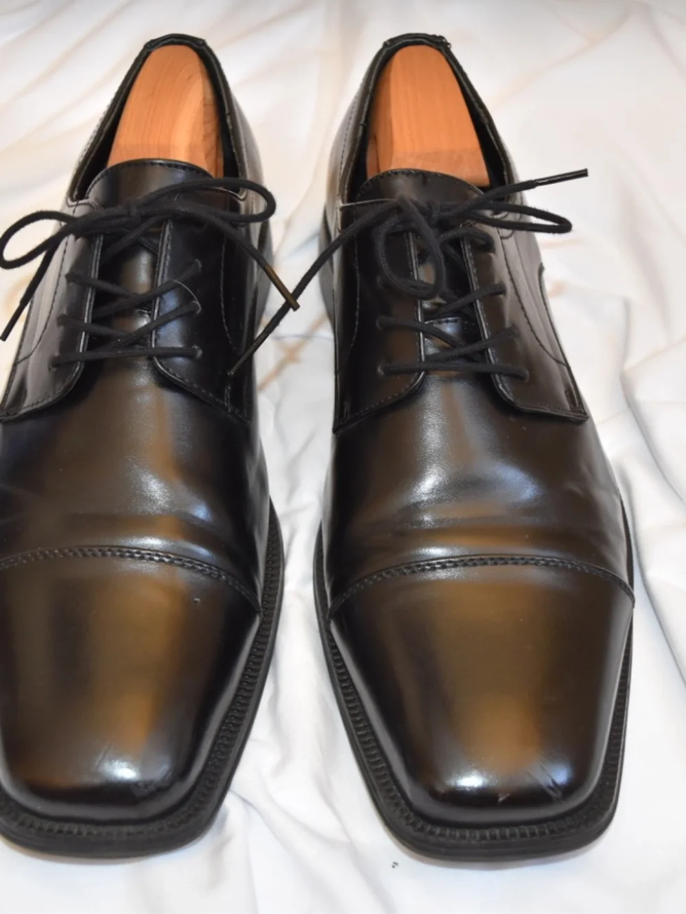 Cap toe all leather dress shoes